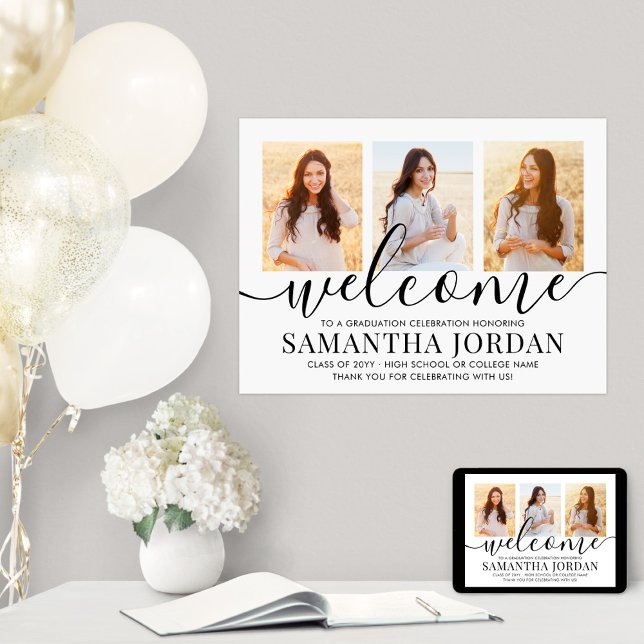 Póster Graduación 3 Foto y bienvenida a escritura negra (Subido por el creador)