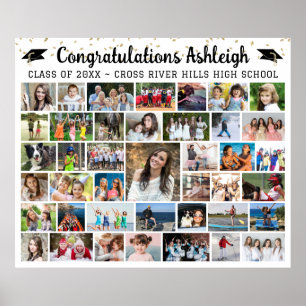 Póster Graduación 41 Collage de fotos color Personalizado