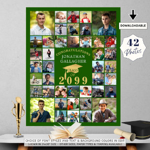 Póster Graduación 42 Collage de fotos Oro Verde