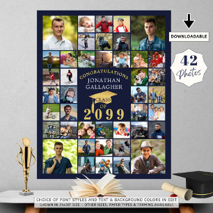 Póster Graduación 42 Oro de la Marina de Collage de fotos