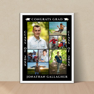 Póster Graduación 8 Collage de Fotos Felicitaciones Gradu