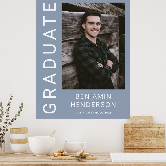 Póster Graduación azul de moderno Photo Boy (Cocina)