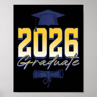 Póster Graduación de 2026 Gorra de Graduación Diploma Pre