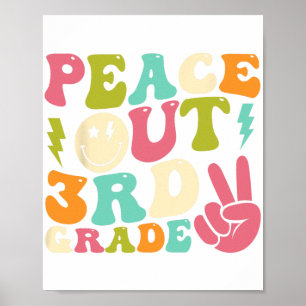 Póster Graduación de 3º Grado Groovy El Último Día De La 