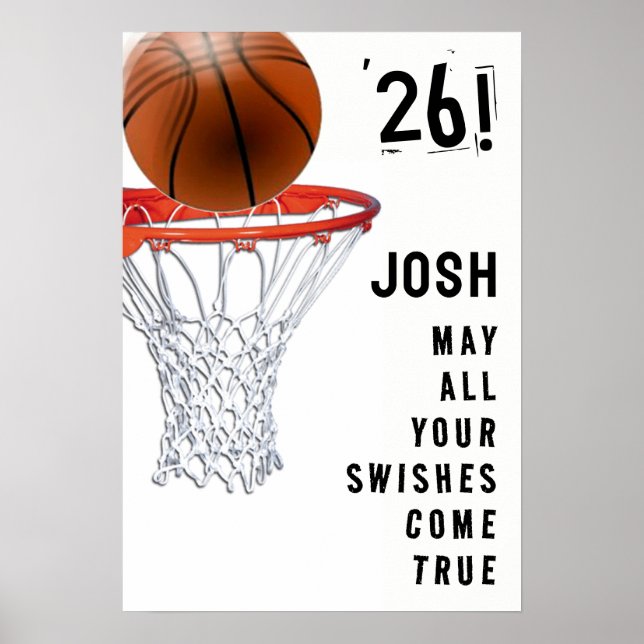 Póster Graduación de Baloncesto (Frente)