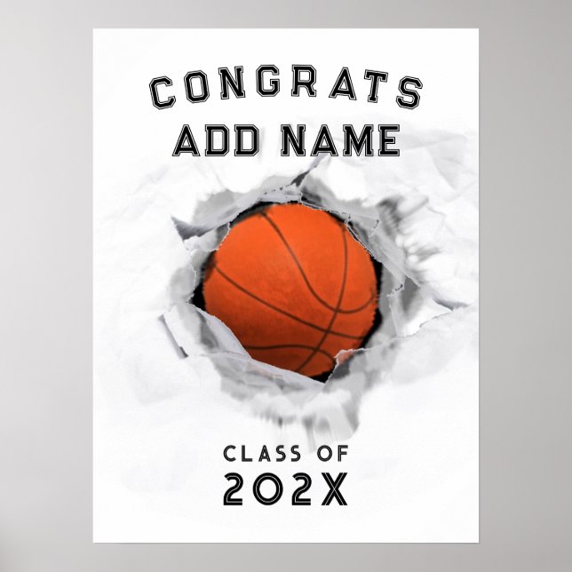 Póster graduación de baloncesto (Frente)