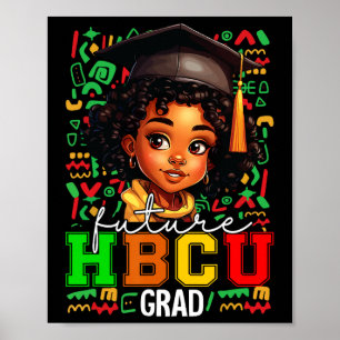 Póster Graduación De Chica Negro De Grado Hbcu 4