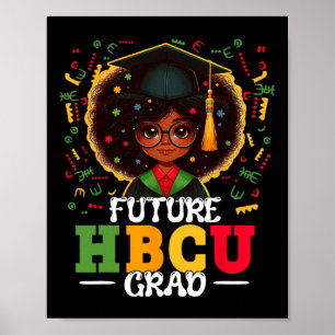 Póster Graduación De Chica Negro Del Futuro Grado Hbcu Ju