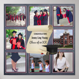 Póster Graduación de collage de fotos Mantén Nombrado Ins