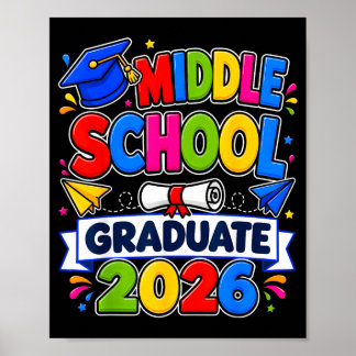 Póster Graduación de Escuela Secundaria Estudiantes Gradu