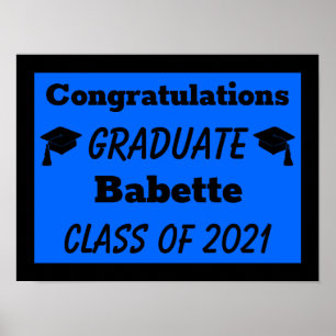 Póster Graduación de felicitaciones de Blue Black