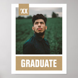 Póster Graduación de Foto Texturizada Moderna Dorada