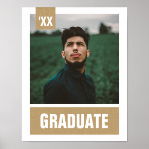 Póster Graduación de Foto Texturizada Moderna Dorada