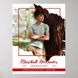 Póster Graduación de fotografía rota por efecto de ebulli