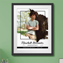 Póster Graduación de fotografía rota por negrita