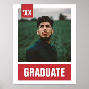 Póster Graduación de fotos con textura de color rojo mode