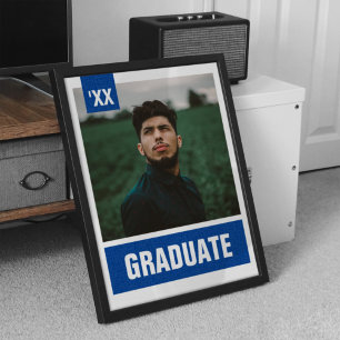 Póster Graduación de fotos texturizadas en Royal Blue Mod