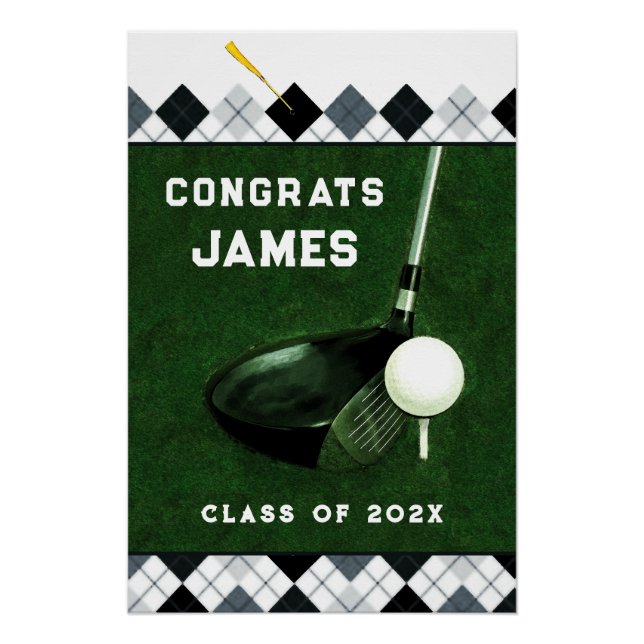 Póster Graduación de Golf Personalizada (Anverso)
