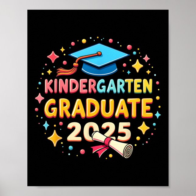 Póster Graduación de jardines de infancia 2025 Niños grad (Frente)