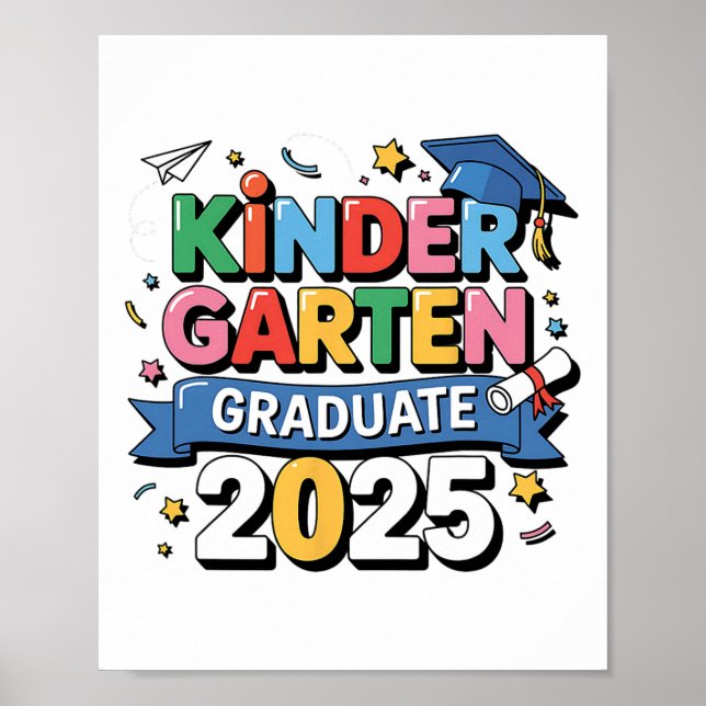 Póster Graduación de jardines de infancia 2025 Niños grad (Frente)