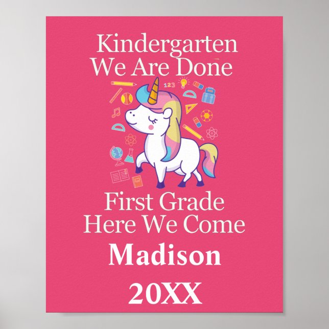 Póster Graduación de jardines de infancia a primer grado  (Frente)