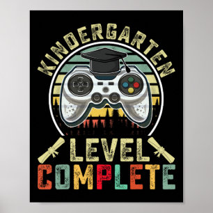 Póster Graduación de la escuela de gamer completa de nive