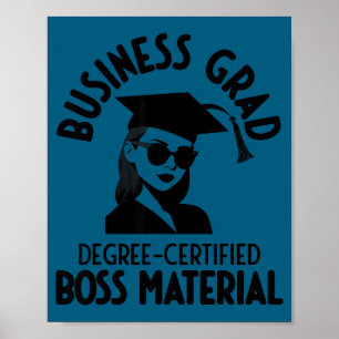 Póster graduación de la escuela de negocios graduado dive