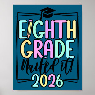 Póster graduación de la escuela intermedia 2026 de 8vo gr