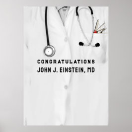 Póster Graduación de Médica médico personalizado