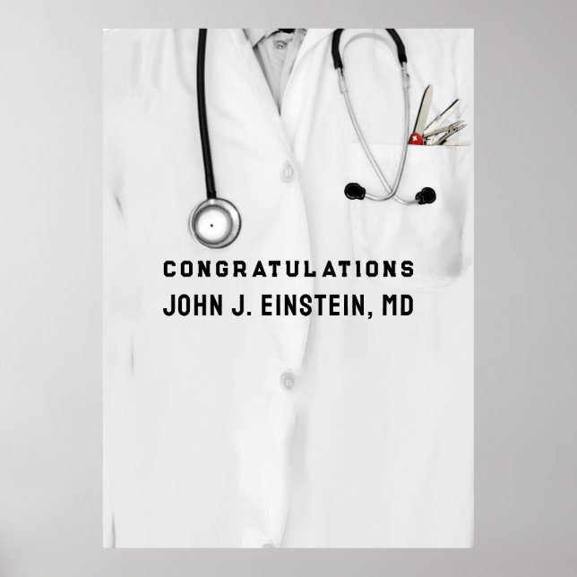 Póster Graduación de Médica médico personalizado (Frente)