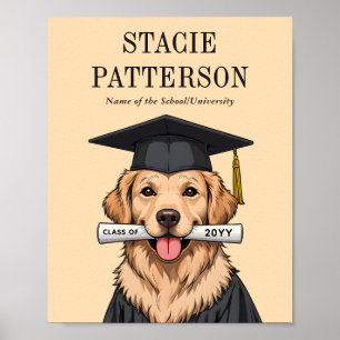 Póster Graduación de personalizado Perro recuperador de o