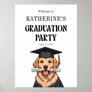 Póster Graduación de personalizado Perro recuperador de o