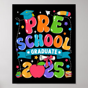 Póster Graduación de Preescolar 2025 Niños Niñas Vuelven 