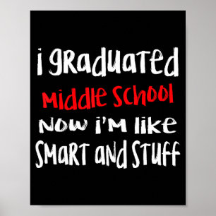 Póster graduación de secundaria 2024 divertida escuela me