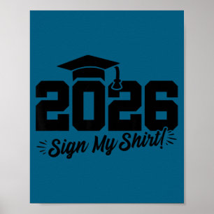 Póster graduación de último año 2026 - camiseta de autógr
