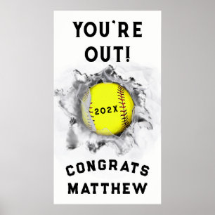 Póster Graduación del jugador de Softball