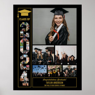 Póster Graduación Día Clase Superior de Collage de fotos