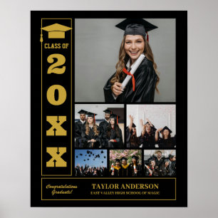 Póster Graduación Día Clase Superior de Collage de fotos 