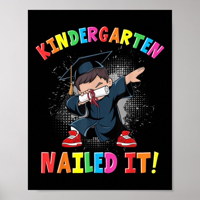 Póster Graduación en guardería 2025 Niños Dabbing Gra (Frente)
