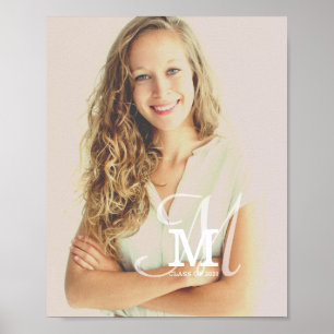 Póster Graduación fotográfica de Personalizado Monograma 