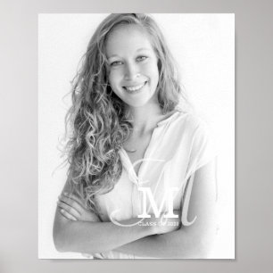 Póster Graduación fotográfica de Personalizado Monograma 