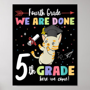 Póster Graduación Gato 4º Grado Se Realizó 5º Grado