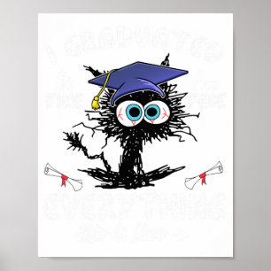 Póster Graduación Graduada Graduada Graduada De Gato Negr