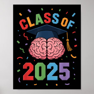 Póster Graduación Gradual De Cerebros Graduada En 2025