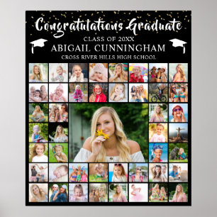 Póster Graduación moderna 45 Collage de fotos Confetti Pe