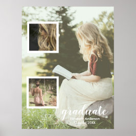 Póster Graduación moderna de 3 fotos