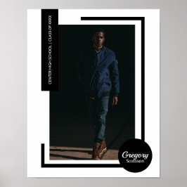 Póster Graduación moderna de foto negra