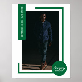 Póster Graduación moderna de foto verde