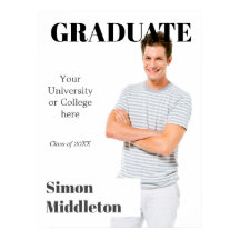 Graduación moderna foto de titular en negro para g