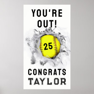 Póster Graduación nocturna secundaria Softball